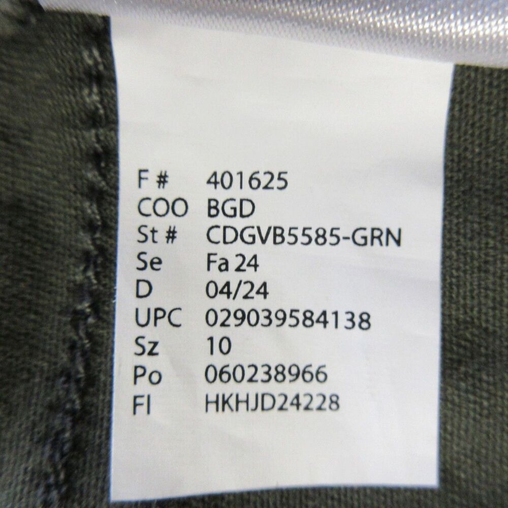 GLORIA VANDERBILT Tummy Control Wide Leg Crop Pants Sz 10 Army Green Olive NWT - Picture 10 of 15